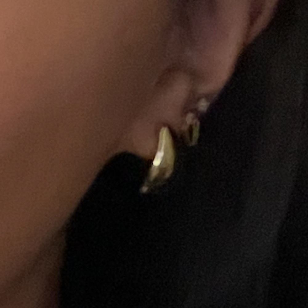 14k Solid Yellow Gold Puff Statement Earrings - image 8